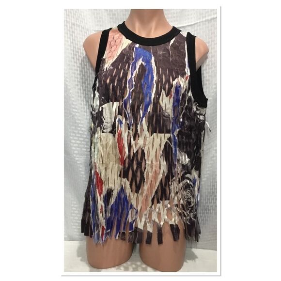 DKNY Printed Shredded Laser Cut Tank (C2) - Picture 2 of 6